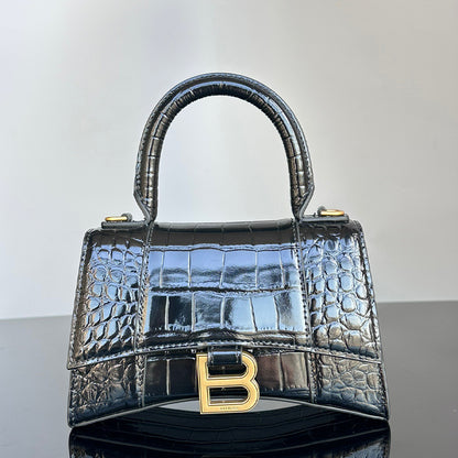 Balenciaga Hourglass Bag Black Gold Buckle