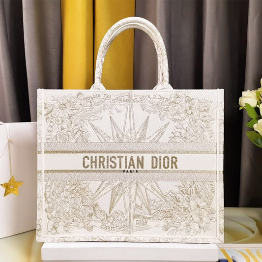 Dior Book Tote Bag Reve dln’lnfini Bag Gold Color