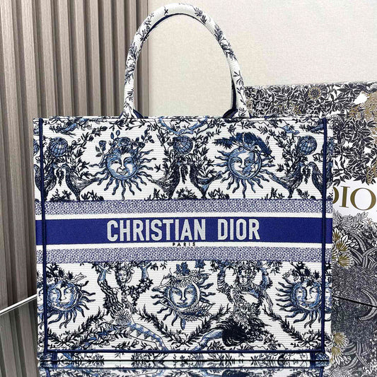 Dior Book Tote Bag Blue Color