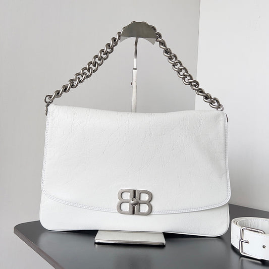 Balenciaga BB Solt Bag White Color