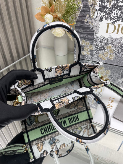 Dior Book Tote Bag Green Butterfly Color