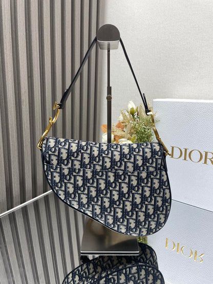 Small Dior Caro Bag Blue Color