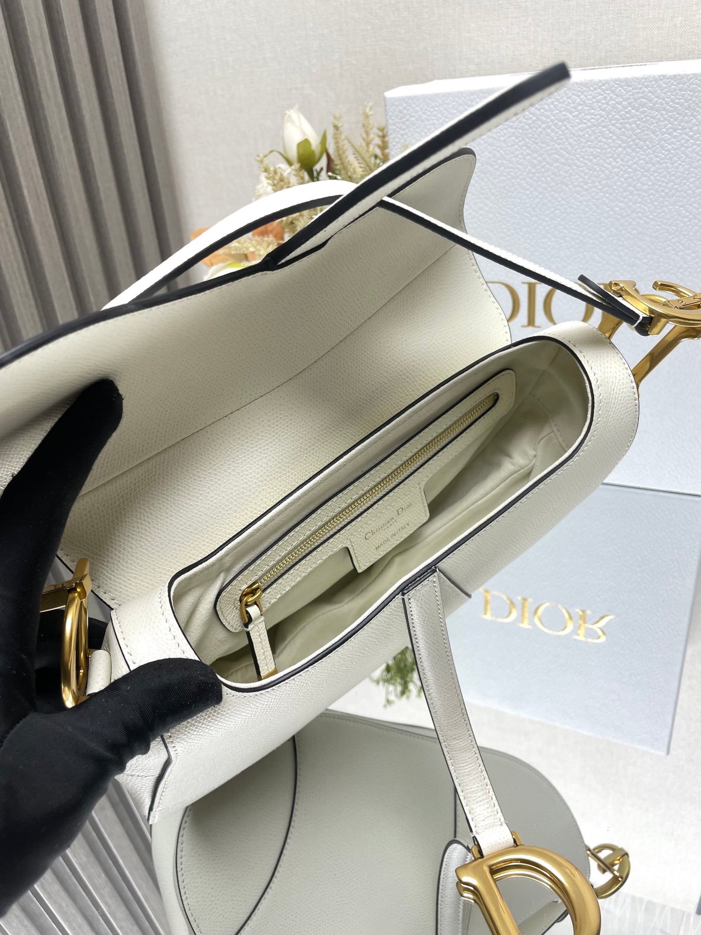 Dior Saddle Bag White Color