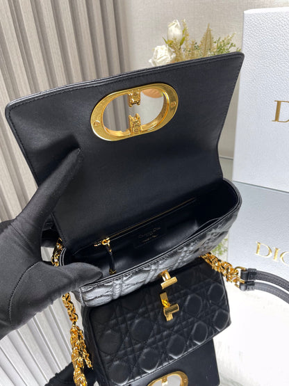 Small Dior Caro Bag Black Color